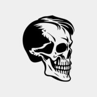 Vector skull of hipster. Abstract silhouette of a human skull