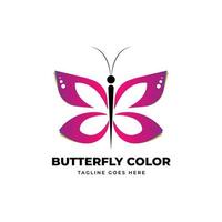degradado color mariposa logo vector diseño