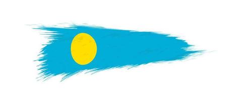 Flag of Palau in grunge brush stroke. vector