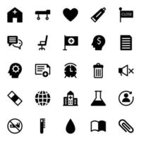 Glyph icons for Medical and health. vector