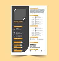 modern Minimalist cv template with Vector Design