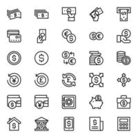 Outline icons for Money. vector