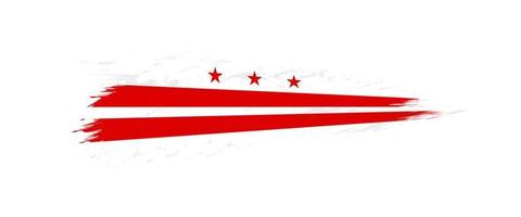 Flag of District of Columbia in grunge brush. vector