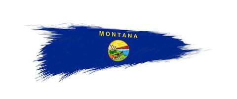 Flag of Montana US State in grunge brush. vector