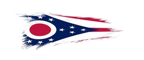 Flag of Ohio US State in grunge brush. vector