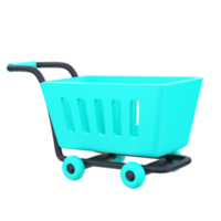 3D trolley for ecommerce. Object on a transparent background png