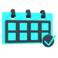 3D calendar for planning. Object on a transparent background png