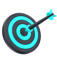 3D dartboard and arrow for success targeting internet and marketing. Object on a transparent background png