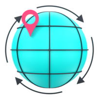 3d globe et emplacement pour global ciblage. objet sur une transparent Contexte png