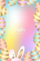 Happy easter gradient decoration background. Easter elements decoration frame for event, invitation, background and banner design. Vector illustration.