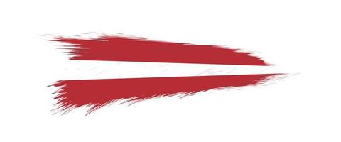 Flag of Latvia in grunge brush stroke. vector
