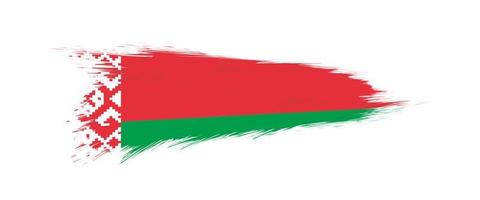 bandera de bielorrusia en grunge cepillo ataque. vector
