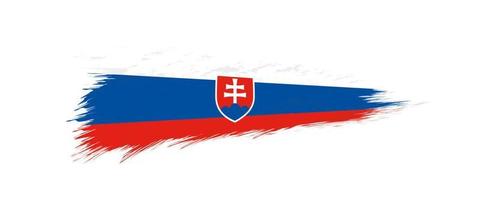 Flag of Slovakia in grunge brush stroke. vector