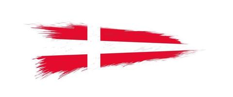 Flag of Denmark in grunge brush stroke. vector