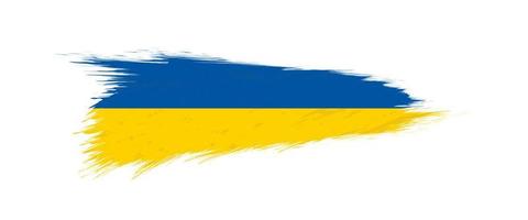 Flag of Ukraine in grunge brush stroke. vector