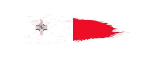 bandera de Malta en grunge cepillo ataque. vector