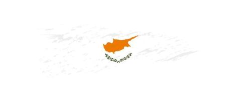 Flag of Cyprus in grunge brush stroke. vector