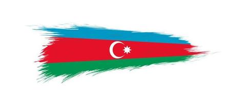 Flag of Azerbaijan in grunge brush stroke. vector