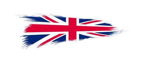 Flag of United Kingdom in grunge brush stroke. vector