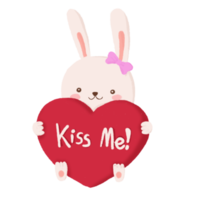 Valentin mignonne lapin png