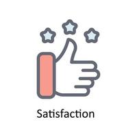 Satisfaction Vector Fill outline Icons. Simple stock illustration stock