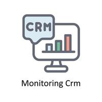 Monitoring Crm Vector Fill outline Icons. Simple stock illustration stock
