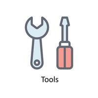 Tools Vector Fill outline Icons. Simple stock illustration stock