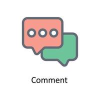 Comment Vector Fill outline Icons. Simple stock illustration stock