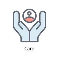 Care Vector Fill outline Icons. Simple stock illustration stock