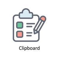 Clipboard Vector Fill outline Icons. Simple stock illustration stock