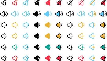 sound audio volume control icon symbol set vector