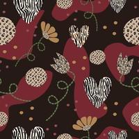 Abstract seamless pattern with elements of wild animal skin vector