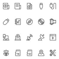Outline icons for Multimedia. vector