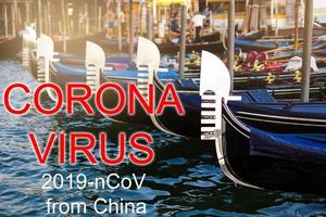 Coronavirus 2019-nCoV, COVID-19 in Italy. Venice gondolas on San Marco square, Venice, Italy. photo