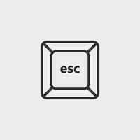 Esc button key line icon. Keyboard symbol for escape, exit, return function. Vector illustration