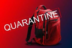 Quarantine. school coronavirus. Viruses. Epidemics. school backpack photo