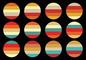 Vintage Sunsets Pack, Retro Sunsets Pack, Whit Different Colors vector