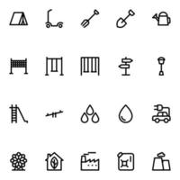 Outline icons for Nature and park. vector