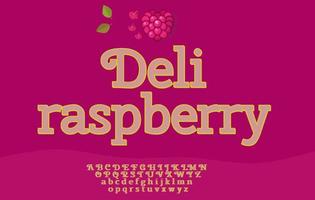 Raspberry brand logo in vector illustration pack with alphabet letters