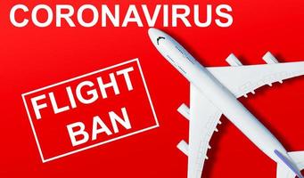 Coronavirus pandemic. Flight ban and closed borders for tourists and travelers with coronavirus covid-19 from Europe and Asia. Flight ticket refunds and route changes. photo