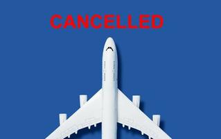 Coronavirus pandemic. Flight ban and closed borders for tourists and travelers with coronavirus covid-19 from Europe and Asia. Flight ticket refunds and route changes. photo