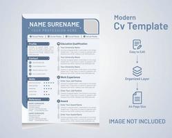 Modern Minimal and professional resume cv with cover letter or cv design template vector