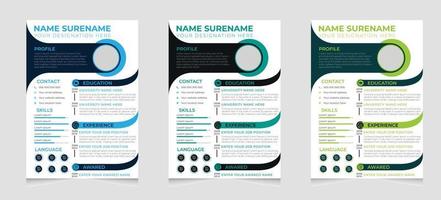 Professional cv or resume template design or cover letter with a modern minimal and unique concept vector