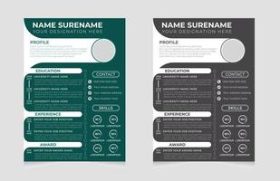 profesional CV o currículum modelo diseño o cubrir letra con un moderno mínimo y único concepto vector