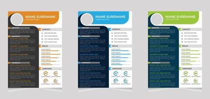 profesional CV o currículum modelo diseño o cubrir letra con un moderno mínimo y único concepto vector