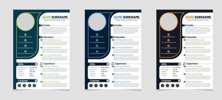 profesional CV o currículum modelo diseño o cubrir letra con un moderno mínimo y único concepto vector