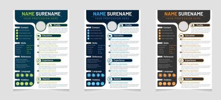 Modern minimal and professional resume cv with cover letter or cv design template vector