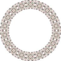Decorative round frame with floral pattern. Elegant element for design in Eastern style, place for text. Floral border. Lace illustration for invitations and greeting cards. vector