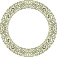 Decorative round frame with floral pattern. Elegant element for design in Eastern style, place for text. Floral border. Lace illustration for invitations and greeting cards. vector