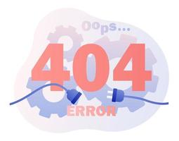 Concept 404 Error Page. Flat cartoon style. Vector illustration